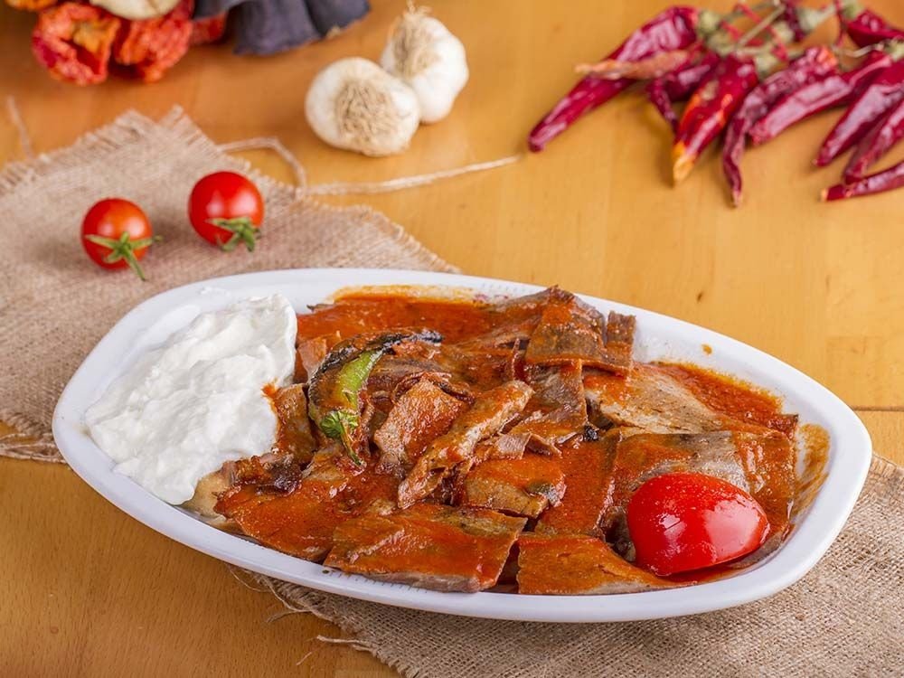 Lamb Iskander over rice with yogurt