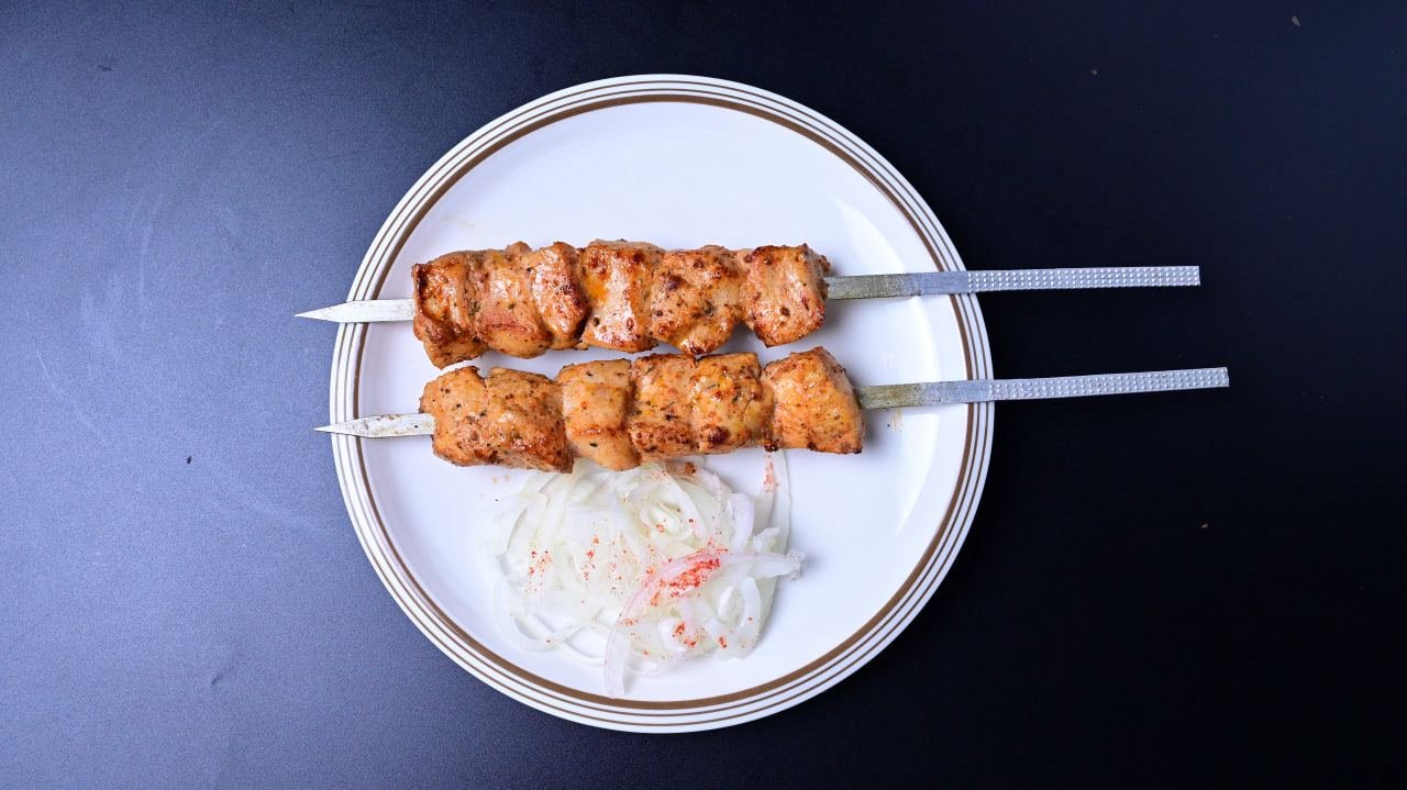 Chicken tavook kebab dinner
